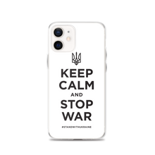 iPhone 12 Keep Calm and Stop War (Support Ukraine) Black Print iPhone Case by Design Express