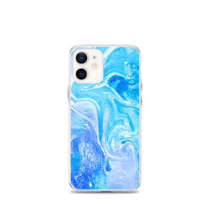 iPhone 12 mini Blue Watercolor Marble iPhone Case by Design Express