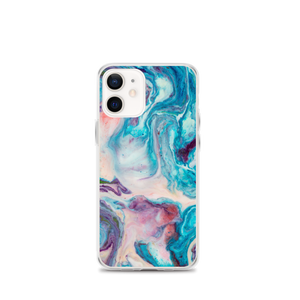 iPhone 12 mini Blue Multicolor Marble iPhone Case by Design Express