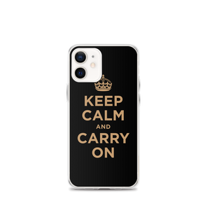 iPhone 12 mini Keep Calm and Carry On (Black Gold) iPhone Case iPhone Cases by Design Express
