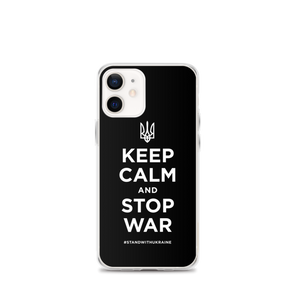 iPhone 12 mini Keep Calm and Stop War (Support Ukraine) White Print iPhone Case by Design Express