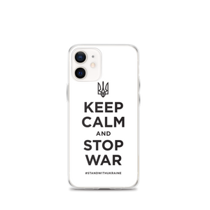 iPhone 12 mini Keep Calm and Stop War (Support Ukraine) Black Print iPhone Case by Design Express