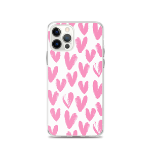 iPhone 12 Pro Pink Heart Pattern iPhone Case by Design Express