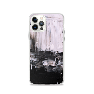 iPhone 12 Pro Black & White Abstract Painting iPhone Case by Design Express