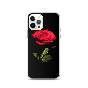 iPhone 12 Pro Red Rose on Black iPhone Case by Design Express