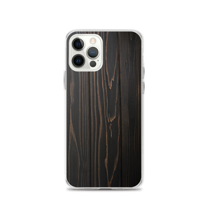 iPhone 12 Pro Black Wood Print iPhone Case by Design Express