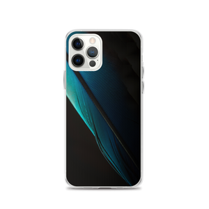 iPhone 12 Pro Blue Black Feather iPhone Case by Design Express