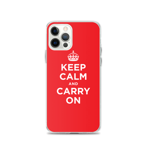 iPhone 12 Pro Red Keep Calm and Carry On iPhone Case iPhone Cases by Design Express