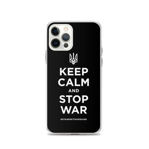 iPhone 12 Pro Keep Calm and Stop War (Support Ukraine) White Print iPhone Case by Design Express