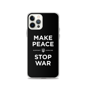 iPhone 12 Pro Make Peace Stop War (Support Ukraine) Black iPhone Case by Design Express