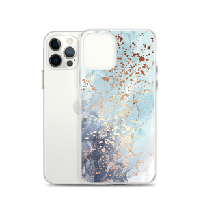 Soft Blue Gold iPhone Case by Design Express