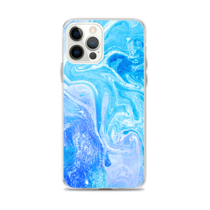 iPhone 12 Pro Max Blue Watercolor Marble iPhone Case by Design Express