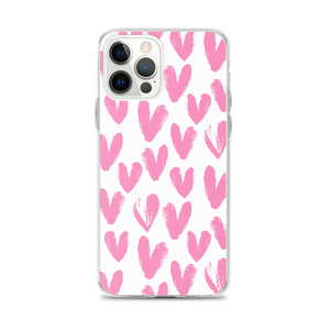 iPhone 12 Pro Max Pink Heart Pattern iPhone Case by Design Express