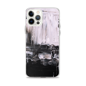 iPhone 12 Pro Max Black & White Abstract Painting iPhone Case by Design Express