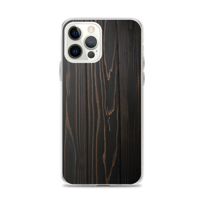 iPhone 12 Pro Max Black Wood Print iPhone Case by Design Express