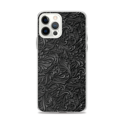 iPhone 12 Pro Max 3D Black Ornament Pattern iPhone Case by Design Express