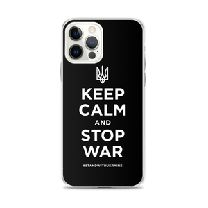 iPhone 12 Pro Max Keep Calm and Stop War (Support Ukraine) White Print iPhone Case by Design Express