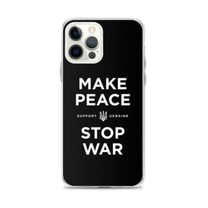 iPhone 12 Pro Max Make Peace Stop War (Support Ukraine) Black iPhone Case by Design Express
