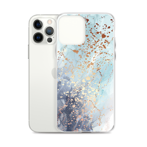 Soft Blue Gold iPhone Case by Design Express