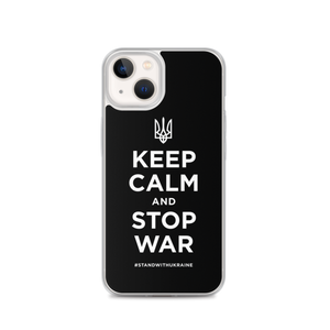 iPhone 13 Keep Calm and Stop War (Support Ukraine) White Print iPhone Case by Design Express