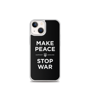iPhone 13 mini Make Peace Stop War (Support Ukraine) Black iPhone Case by Design Express