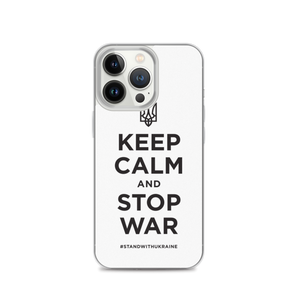 iPhone 13 Pro Keep Calm and Stop War (Support Ukraine) Black Print iPhone Case by Design Express