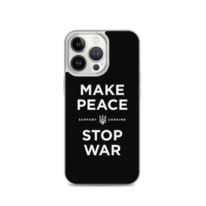 iPhone 13 Pro Make Peace Stop War (Support Ukraine) Black iPhone Case by Design Express
