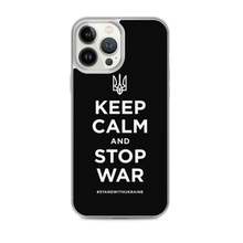 iPhone 13 Pro Max Keep Calm and Stop War (Support Ukraine) White Print iPhone Case by Design Express