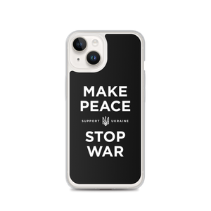 iPhone 14 Make Peace Stop War (Support Ukraine) Black iPhone Case by Design Express