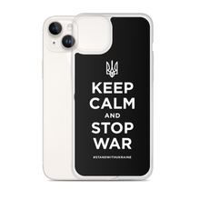 Keep Calm and Stop War (Support Ukraine) White Print iPhone Case by Design Express