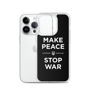 Make Peace Stop War (Support Ukraine) Black iPhone Case by Design Express