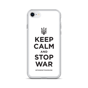 iPhone 7/8 Keep Calm and Stop War (Support Ukraine) Black Print iPhone Case by Design Express