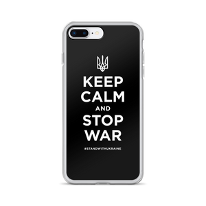 iPhone 7 Plus/8 Plus Keep Calm and Stop War (Support Ukraine) White Print iPhone Case by Design Express