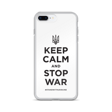 iPhone 7 Plus/8 Plus Keep Calm and Stop War (Support Ukraine) Black Print iPhone Case by Design Express