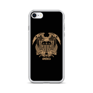 iPhone SE United States Of America Eagle Illustration Reverse Gold iPhone Case iPhone Cases by Design Express