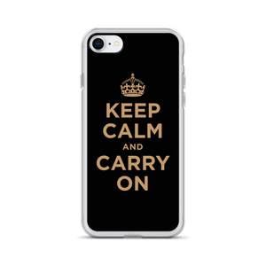 iPhone SE Keep Calm and Carry On (Black Gold) iPhone Case iPhone Cases by Design Express