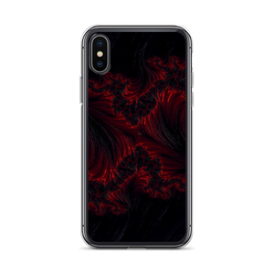 iPhone X/XS Black Red Fractal Art iPhone Case by Design Express