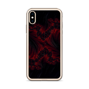 Black Red Fractal Art iPhone Case by Design Express