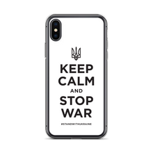 iPhone X/XS Keep Calm and Stop War (Support Ukraine) Black Print iPhone Case by Design Express