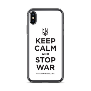 iPhone X/XS Keep Calm and Stop War (Support Ukraine) Black Print iPhone Case by Design Express
