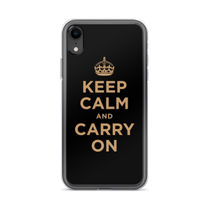 iPhone XR Keep Calm and Carry On (Black Gold) iPhone Case iPhone Cases by Design Express