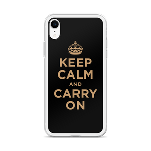 Keep Calm and Carry On (Black Gold) iPhone Case iPhone Cases by Design Express