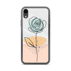 iPhone XR Pasty Flower Line iPhone Case by Design Express