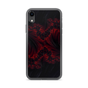 iPhone XR Black Red Fractal Art iPhone Case by Design Express