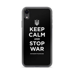 iPhone XR Keep Calm and Stop War (Support Ukraine) White Print iPhone Case by Design Express
