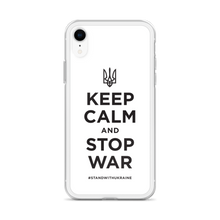 Keep Calm and Stop War (Support Ukraine) Black Print iPhone Case by Design Express