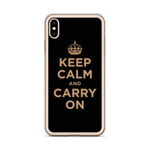 Keep Calm and Carry On (Black Gold) iPhone Case iPhone Cases by Design Express