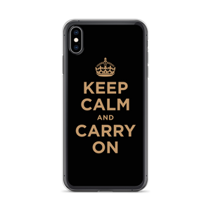 iPhone XS Max Keep Calm and Carry On (Black Gold) iPhone Case iPhone Cases by Design Express