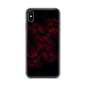 iPhone XS Max Black Red Fractal Art iPhone Case by Design Express