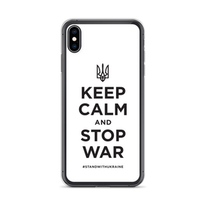 iPhone XS Max Keep Calm and Stop War (Support Ukraine) Black Print iPhone Case by Design Express